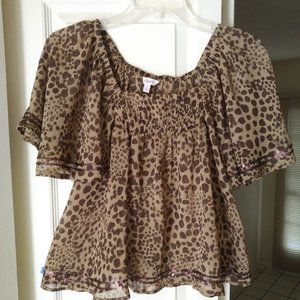 * 3/$20  Candie's Leopard Print Top with Sequins